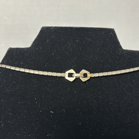 VTG Starburst Floral Rhinestone Pendant Necklace Layered 16” Filigree Gold Tone - Picture 9 of 9